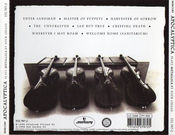 CD NUEVO - Apocalyptica – Plays Metallica By Four