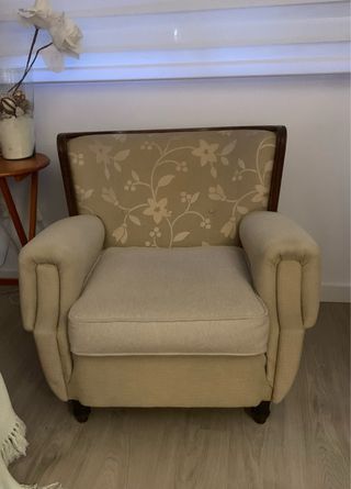 Sillón beige renovado
