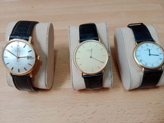 3 Relojes Oro 18k: Omega, Longines, Baumer  