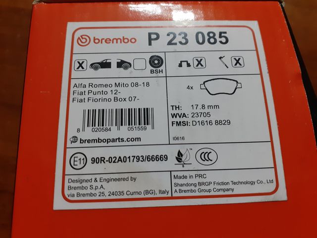 Pastiglie Brembo P 23 085 - Alfa Romeo Fiat
