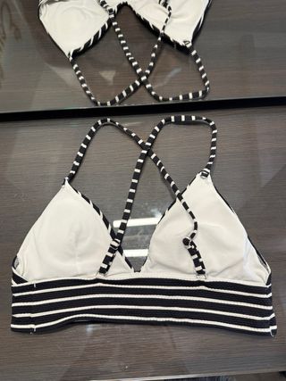 Bikini Top a righe bianco e nero