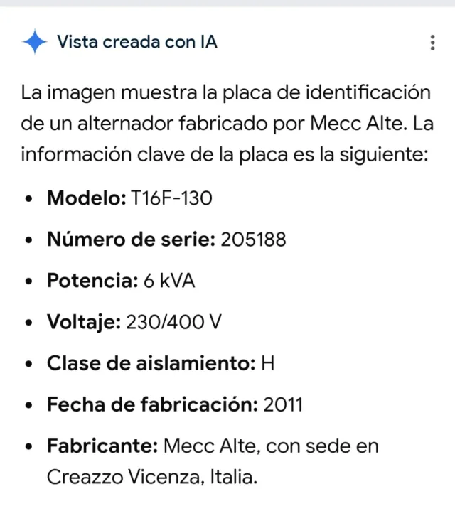 Alternador - Generador 3000 rpm Diesel !! Oferta !