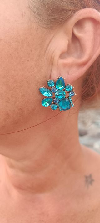 Pendientes azul verde 