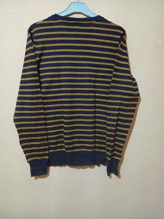 Jersey rayas naranja y fondo marrón - S