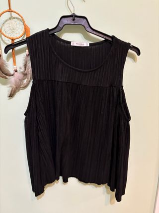 Blusa negra Pull&Bear asimétrica talla S
