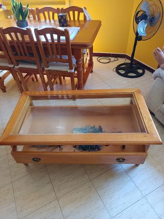 Mesa centro madera con cristal