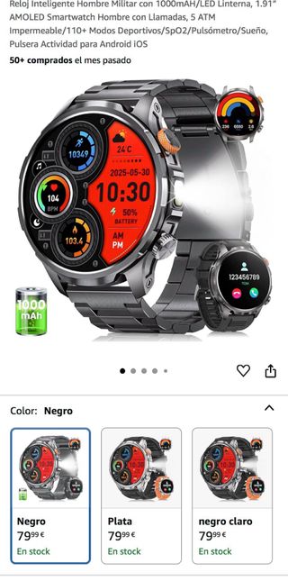 NUEVO Reloj Inteligente Hombre Militar