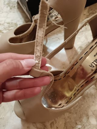 Sandali Camilla beige tacco alto