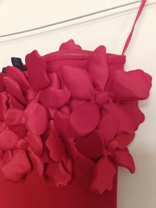 Vestido midi flores punto zara talla S