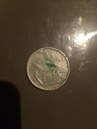 Moneda 25 Ptas Franco 1957