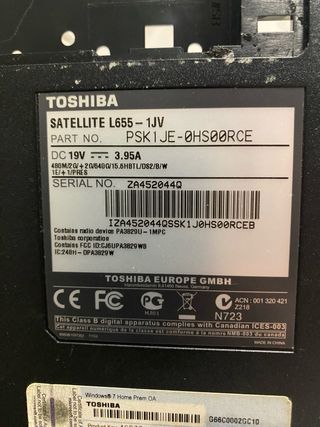 Portátil Toshiba L655-1JV rojo