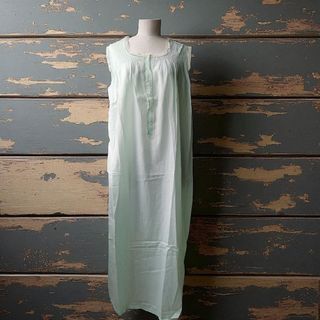 Camisón vintage años 60 en algodón verde menta 