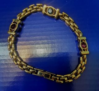 PULSERAS DORADAS Y CRISTAL