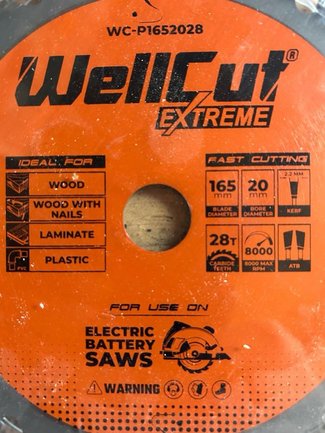 Disco de corte  Extreme 165mm (20mm) 28 dientes