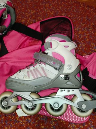 Patines Oxelo Fitness grises y rosas