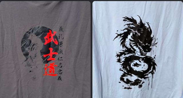 Lote camisetas dragón y samurái 