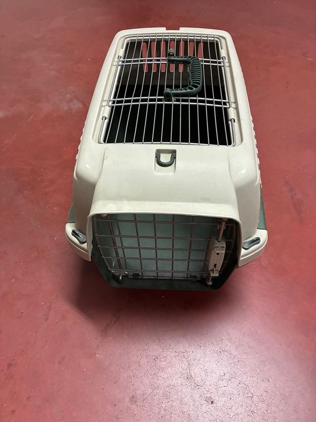 Transportín perro mediano beige-verde