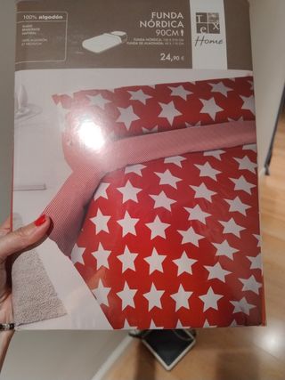 Funda nórdica 90cm - Estrellas rojas