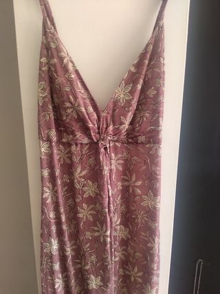 Vestido largo estampado rosa