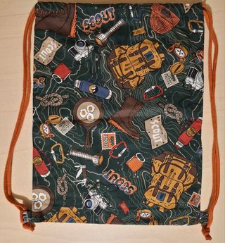 Sacca zainetto scout verde-arancio