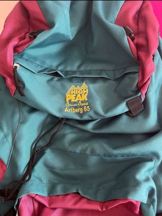 Mochila montaña vintage roja-verde