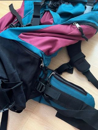 Mochila montaña vintage roja-verde