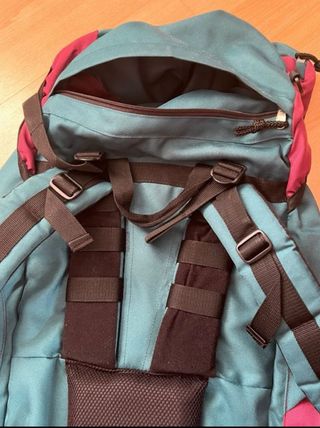 Mochila montaña vintage roja-verde