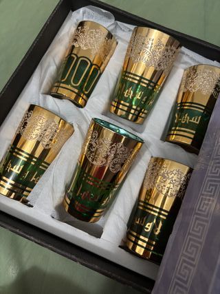Juego de 6 Vasos Té Árabe Decorativos