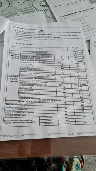 Estufa pellet TMC PP207 negra y granate
