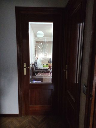 Puerta de paso interior, color sapelly. 