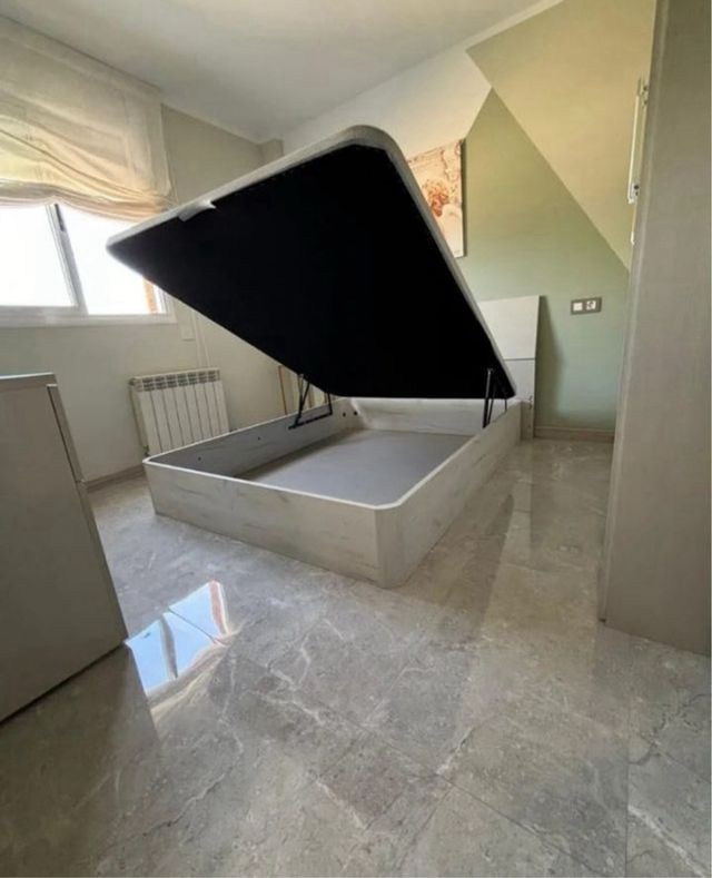 Canapé con colchón, blanco y gris