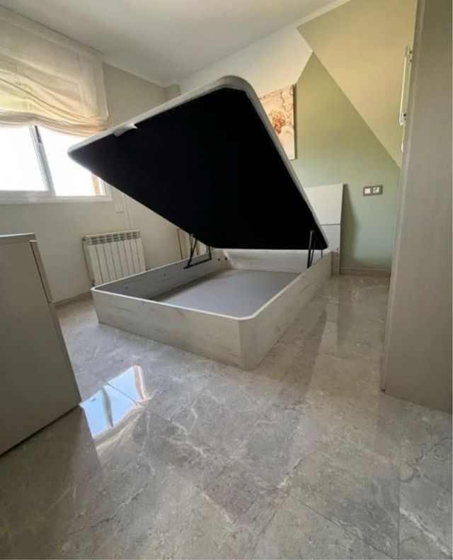 Canapé con colchón, blanco y gris