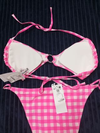 Bikini Etam rosa a cuadros