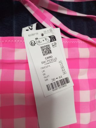 Bikini Etam rosa a cuadros
