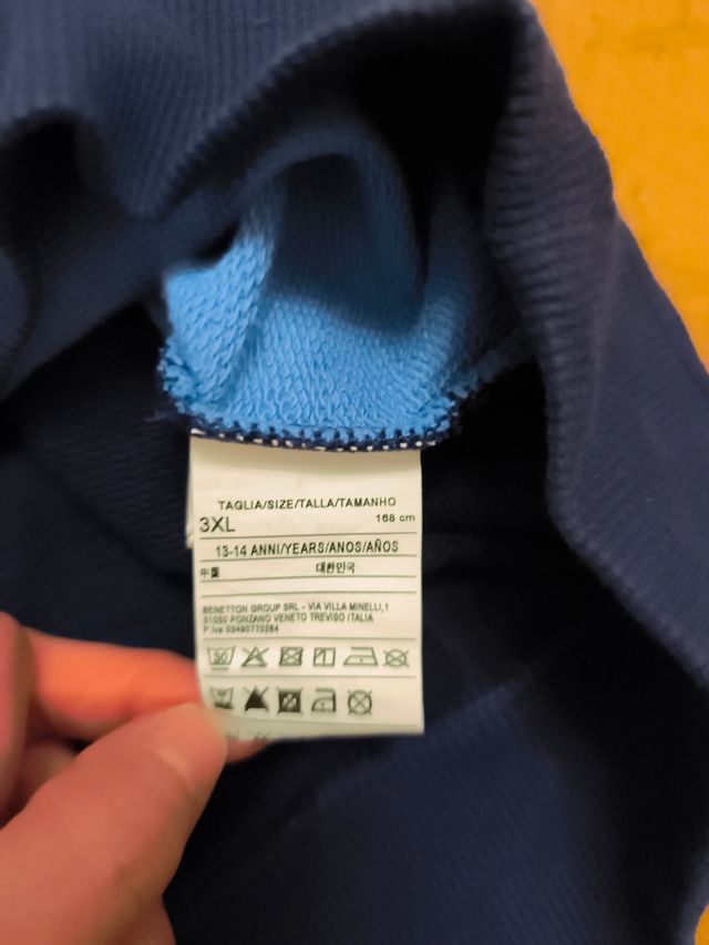 Sudadera Benetton azul marino-celeste, 13-14