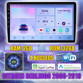 PANTALLA GPS CITROEN BERLINGO 2008-2019 CARPLAY