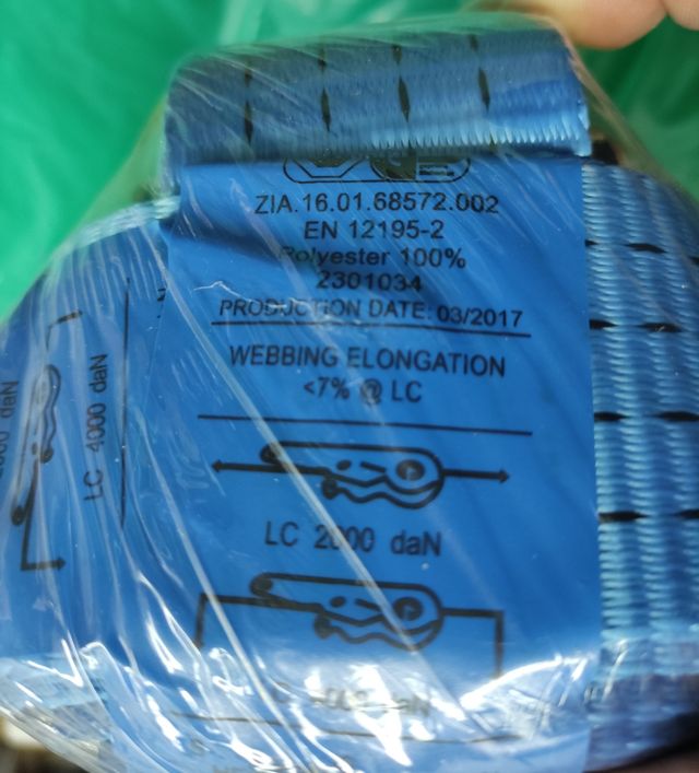 Cincha amarre 25mm azul