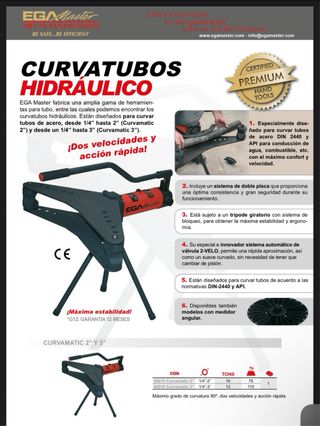 Curvadora Tubos Hidráulica EgaMaster
