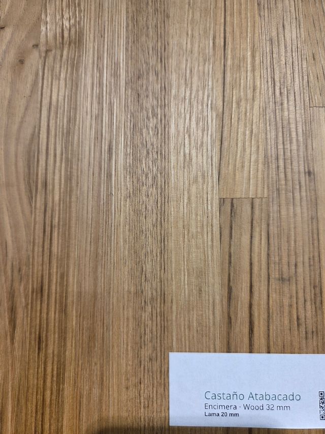 Encimera Iroko ,roble,castaño, haya, pino,32mm -