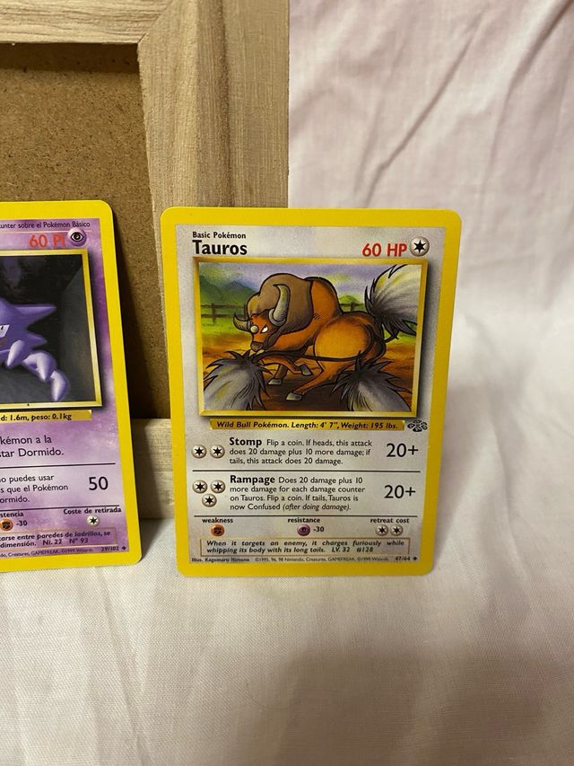 4 cartas Pokémon: Charmeleon, Dratini, Haunter, Ta