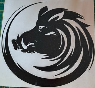 Vinilo cabeza jabalí marrón oscuro