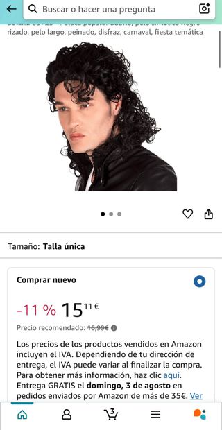 Boland 85723 - Peluca popstar adulto