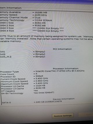 Torre Dell Optiplex 7050 i7 / 16GB RAM / 240GB SSD