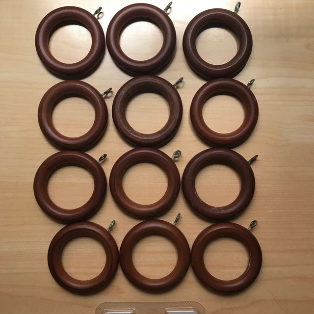 REGALO Argollas Cortina Madera Marrón