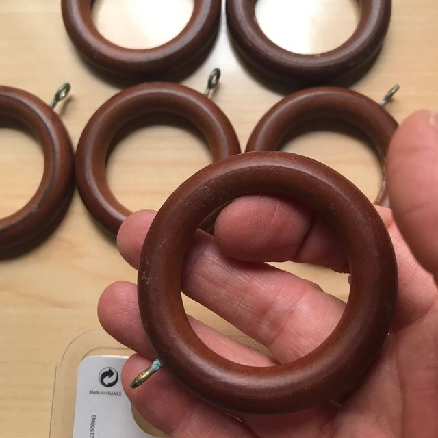 REGALO Argollas Cortina Madera Marrón