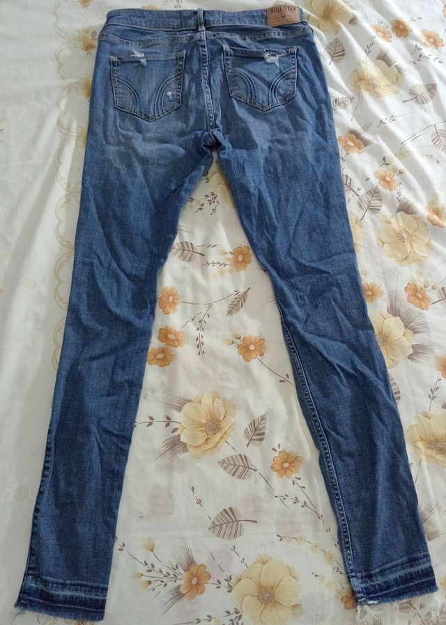Jeans Rotos Hollister Super Skinny - Mujer