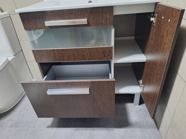 Mueble baño 80cm wengue lavabo