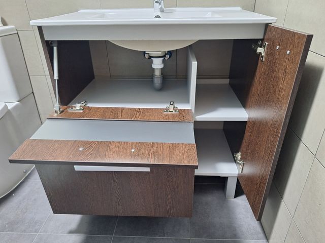 Mueble baño 80cm wengue lavabo