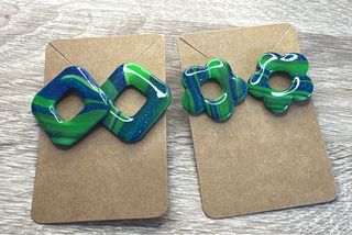 Pendientes arcilla: azul & verde