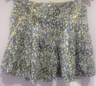 Shorts Falda Flores - Azul Amarillo